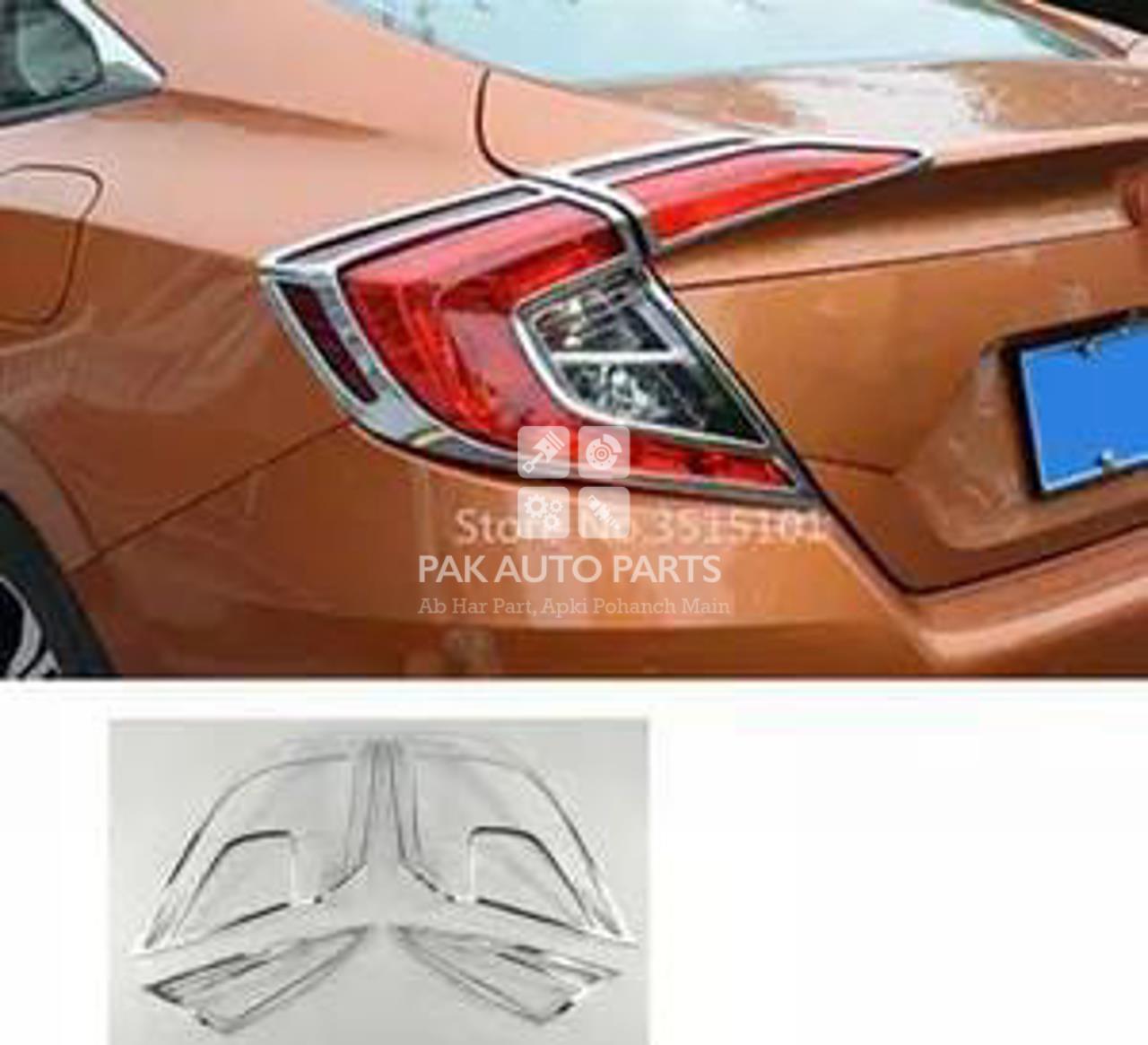 Picture of Honda Civic 2016-21 Tail Light (Backlight) Full Cover Chrome(4pcs)