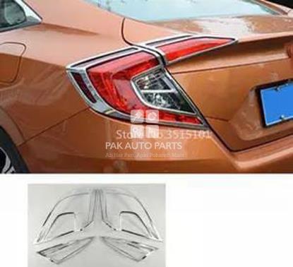 Picture of Honda Civic 2016-21 Tail Light (Backlight) Full Cover Chrome(4pcs)