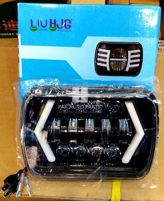 Picture of Jeep Rectangular SMD Projector Headlights 7inches Set With DRL