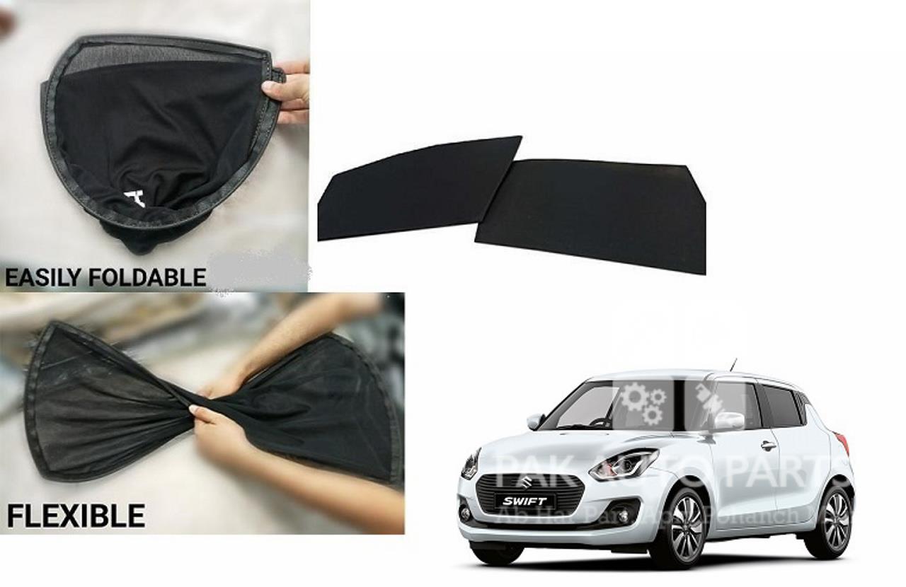 Picture of New Suzuki Swift 2022-2023 Foldable Sun Shades 4Pcs Set | Jersey material | Heat Proof | Dark Black