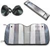 Picture of Universal Windshield Aluminum Foil Shade | Front Shade | Two Suction Cup | Foldable | Blocking Sun Light & UV Lights.