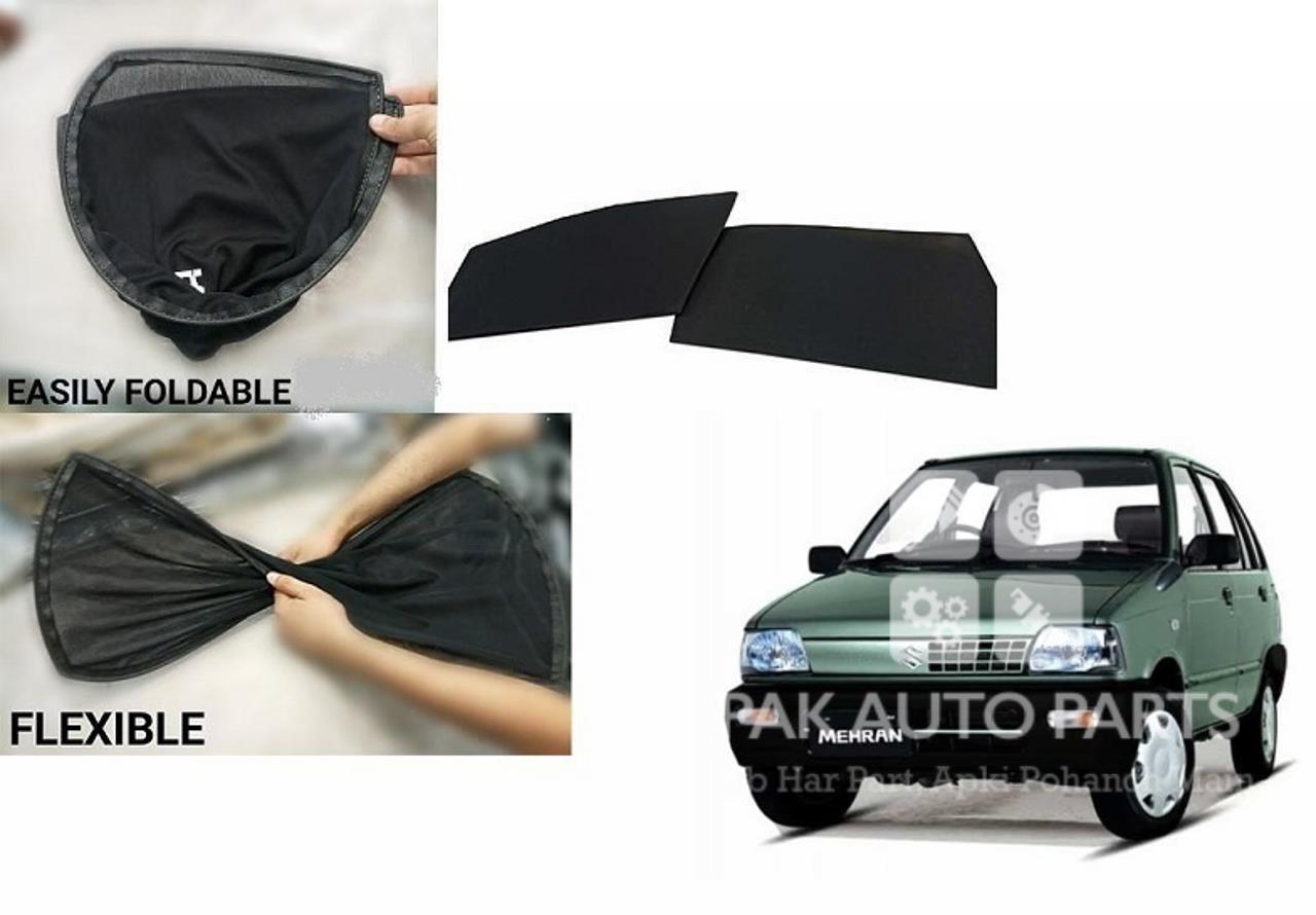 Picture of Suzuki Mehran (All Models) Foldable Sun Shades 4Pcs Set | Jersey material | Heat Proof | Dark Black