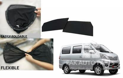 Picture of Changan Karvaan & Karvaan Plus Sun Shades 6 Pcs Set | Jersey material | Heat Proof | Dark Black