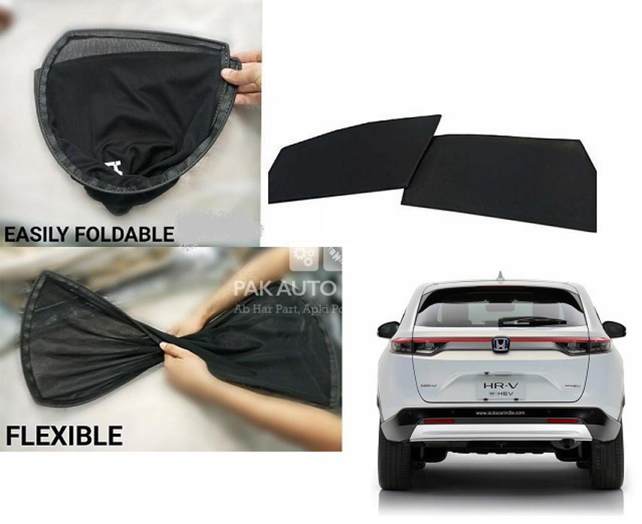 Picture of Honda HR-V 2022-2023 Foldable Sun Shades 4Pcs Set | Jersey material | Heat Proof | Dark Black