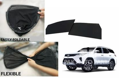Picture of New Toyota Fortuner 2015-2023 Foldable Sun Shades 4Pcs Set | Jersey material | Heat Proof | Dark Black