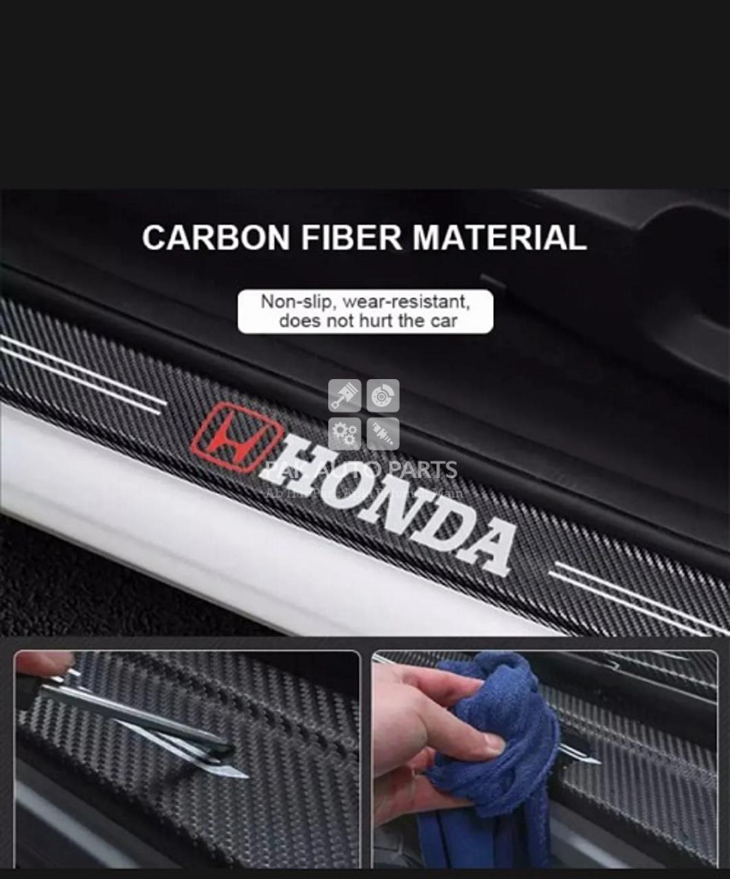 Picture of 4Pcs Car Door Sill (Honda) Carbon Fiber Stickers Water Proof & Dust Proof