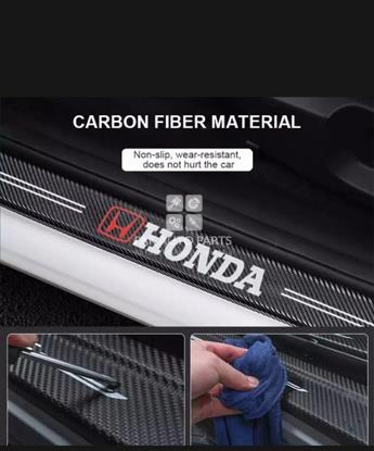 Picture of 4Pcs Car Door Sill (Honda) Carbon Fiber Stickers Water Proof & Dust Proof