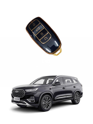 Picture of Chery Tiggo 8 Pro TPU Key Remote Cover Case Protector, Black/Gold