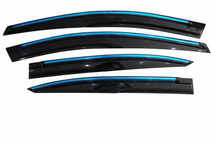 Picture of Honda City Door Visors Air Press Set With Chrome Lining | Model 2009-19