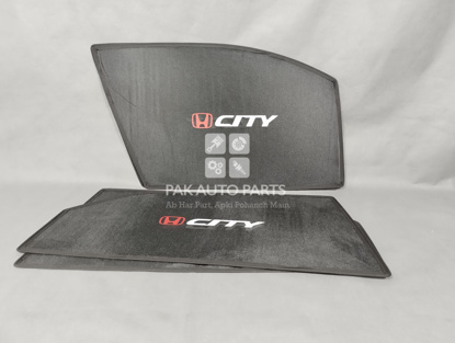 Picture of Honda City 2009-2021 Window Sun Shades Set of 4 Pcs, Jet Black