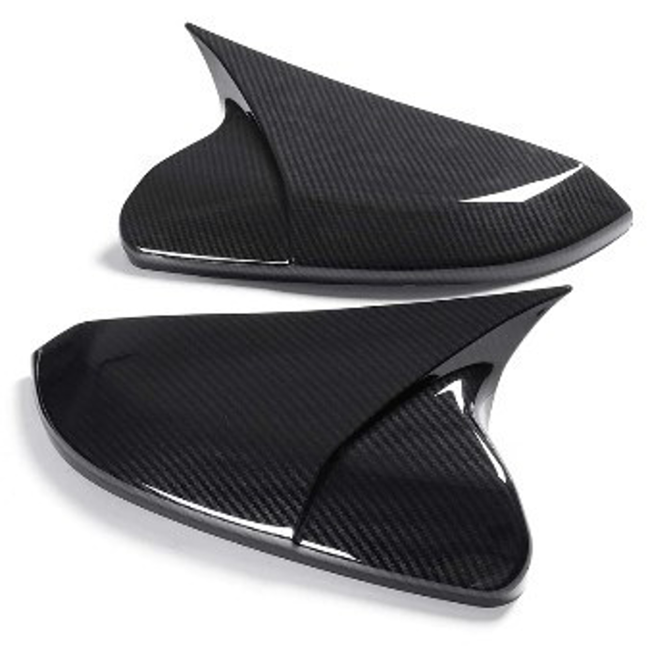 Picture of Honda Civic 2016-2021 Side Mirror Cover Batman Style Carbon Fiber & Glossy Black
