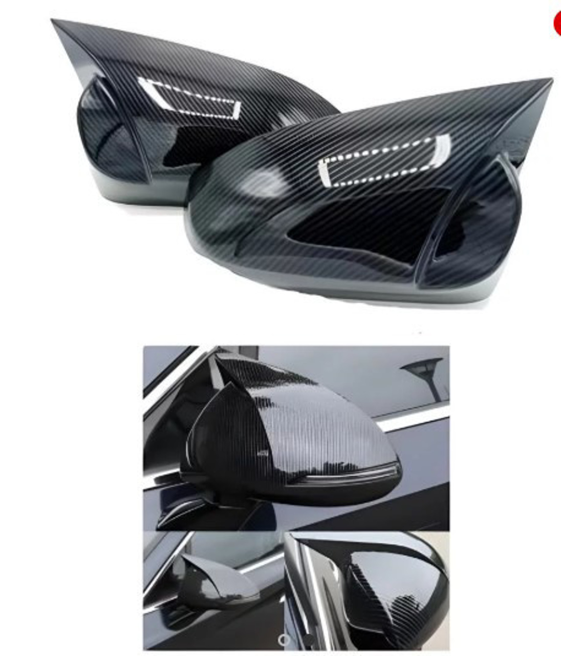 Picture of N-Line Hyundai Sonata 2025 Carbon Fiber Batman style side mirror Covers